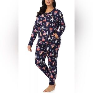 NWT Women's Long Cuddl Duds® Cozy Long Sleeve Pajama Jogger Pants Set